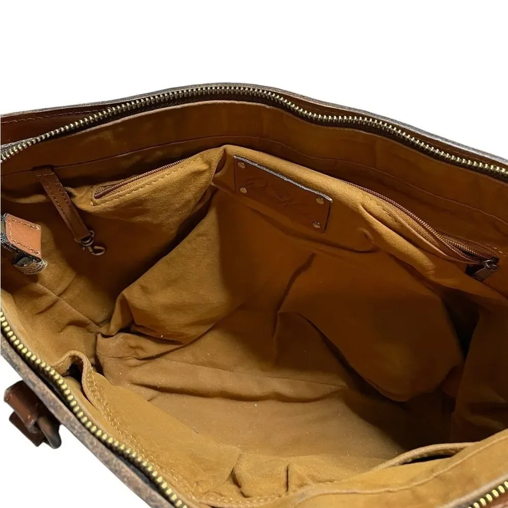 PATRICIA NASH Signature Map Large Tote Bag Brown